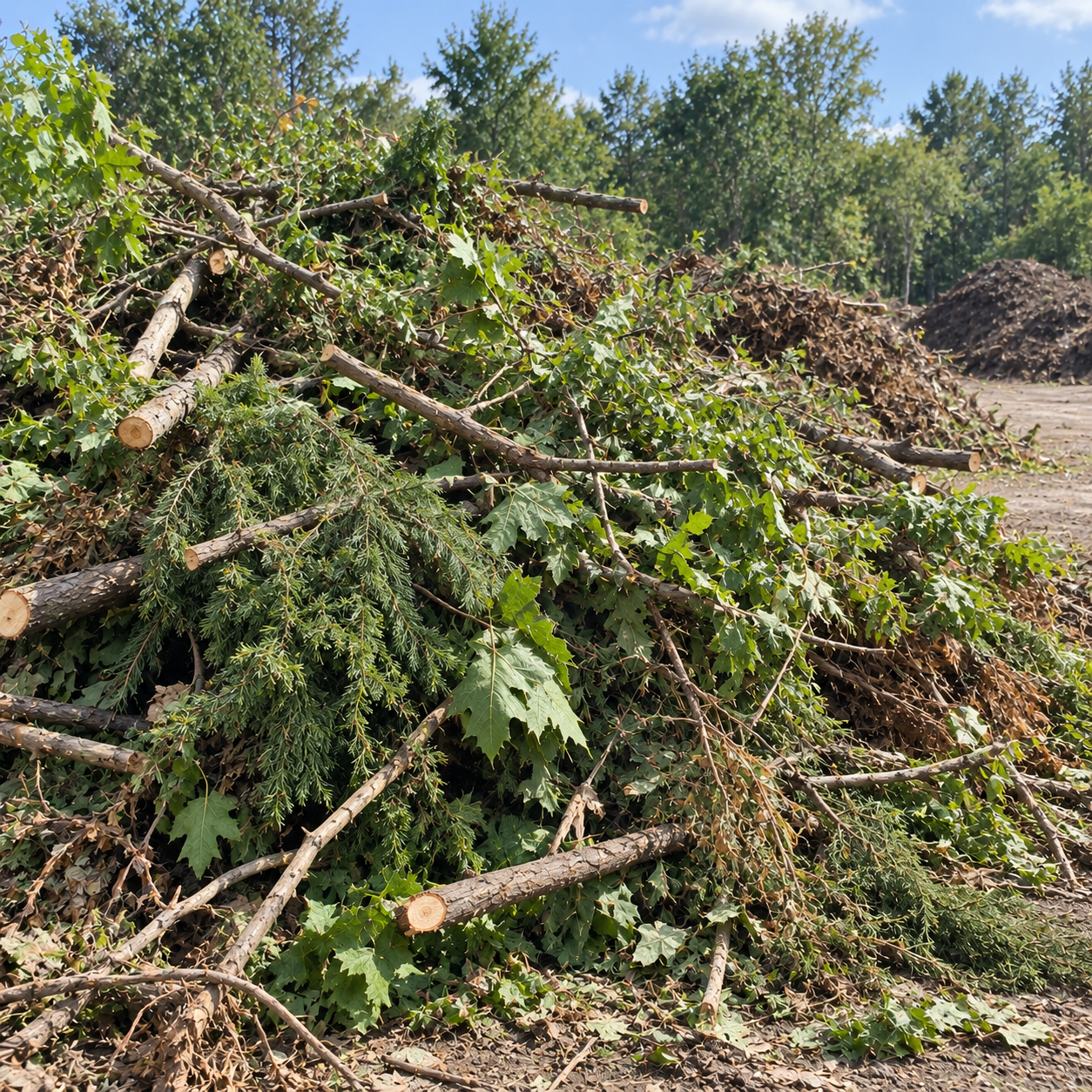 Branches and green garden waste for recycling